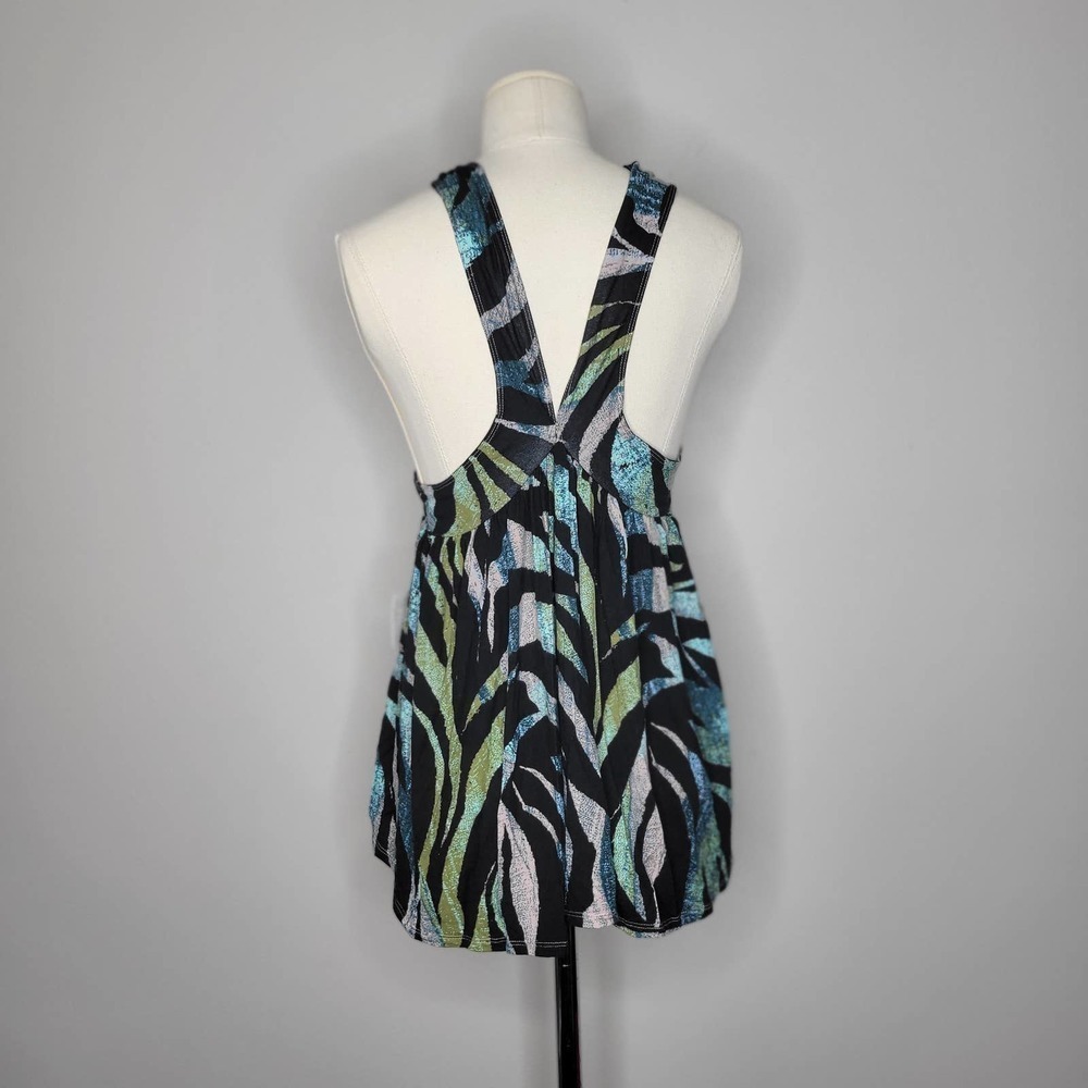 Free People Multicolor Zebra Print Halter Neck Tie Front Tank Top Women XS - Picture 5 of 8